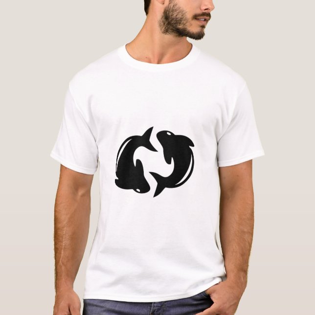Pisces Astrological Symbol-tecken T Shirt (Framsida)