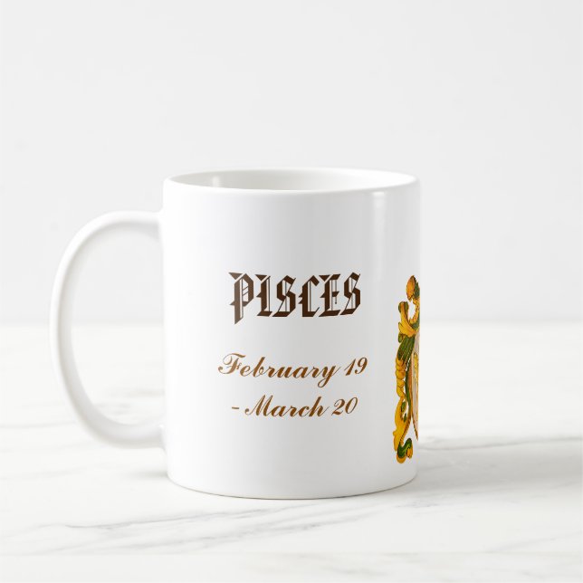 Pisces astrologimugg kaffemugg (Vänster)