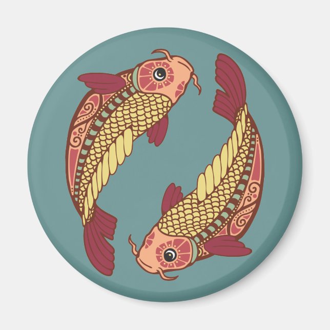 Pisces astrologiska tecken magnet (Framsidan)