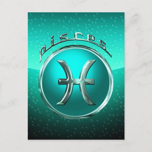 Pisces astrologiska tecken vykort (Framsida)