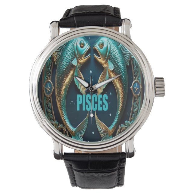 Pisces-astrologtecken Armbandsur (Framsida)