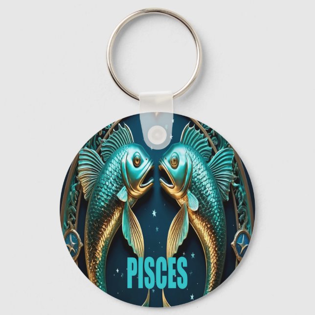 Pisces-astrologtecken Nyckelring (Framsida)