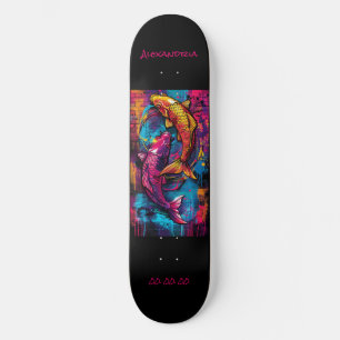 Pisces Astrology Grafiti Personalize Skateboard
