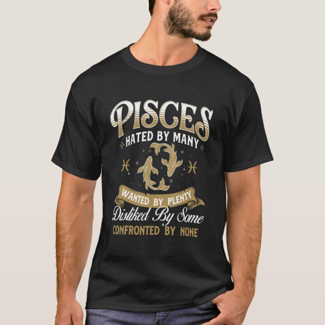 Pisces Astrology Symbol Zodiac Sign Horoscope Birt T Shirt (Framsida)