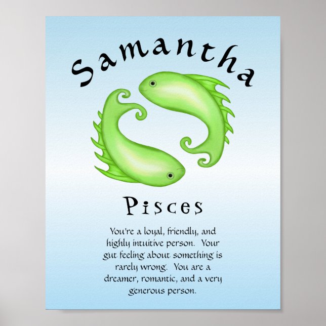 Pisces Astrology Zodiac Fish Sign Poster (Framsidan)