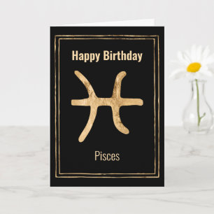 Pisces astrology zodiac guld Grattis på födelsedag Kort