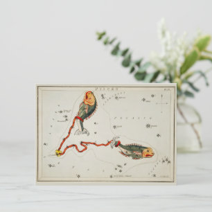 Pisces astronomiska Stjärntecknet Zodiac Birthday Julkort