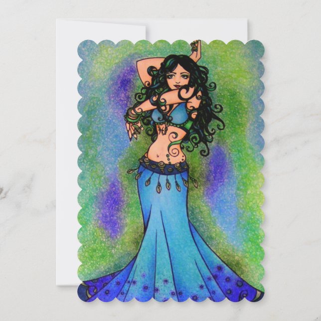 Pisces Belly Dancer Inbjudningar (Baksida)