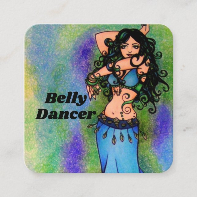 Pisces Belly Dancer Nyckelring Fyrkantigt Visitkort (Framsida)