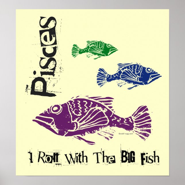 Pisces Big Fish Zodiac Poster (Framsidan)