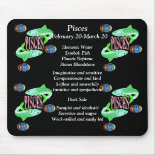 Pisces Birth Sign Zodiac Mouse Pad Musmatta
