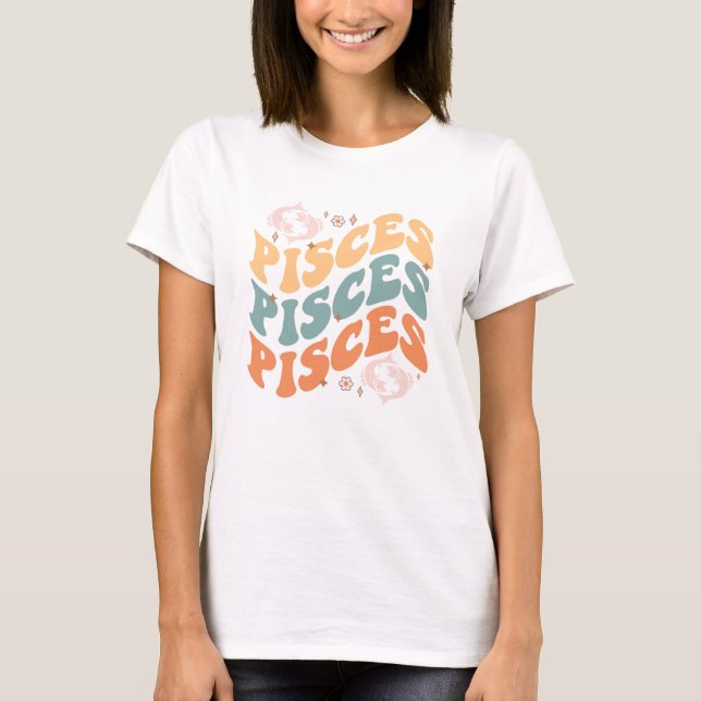 Pisces Birth-tecken T Shirt (Framsida)