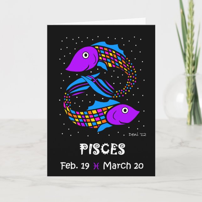 PISCES BIRTHDAY CARD KORT (Framsida)