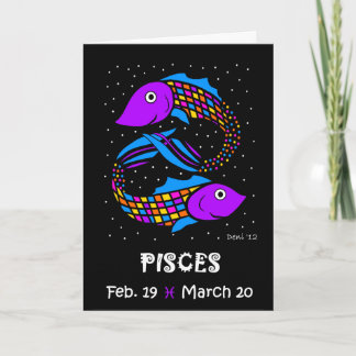 PISCES BIRTHDAY CARD KORT