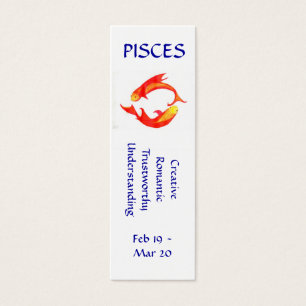 Pisces bokmärke litet visitkort