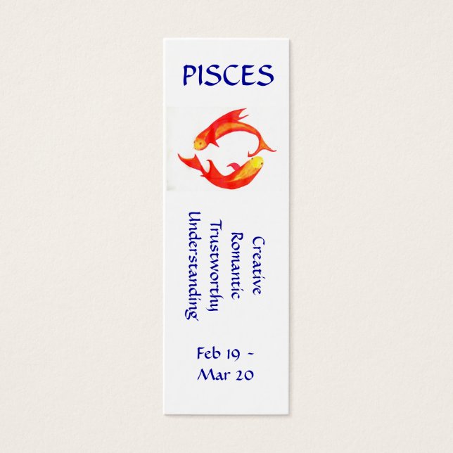 Pisces bokmärke litet visitkort (Framsidan)