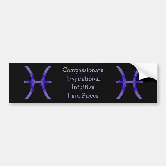 Pisces Bumper Sticker Bildekal (Framsidan)