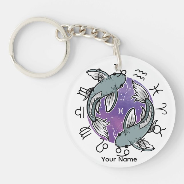 Pisces & Cancer Acrylic Keychain (Framsidan)