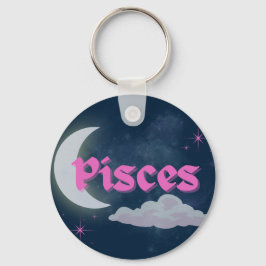 Pisces Celestial Aesthetic Dreamy Måne Cloud Stars Nyckelring