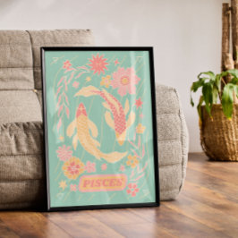 Pisces Celestial Zodiac Pastel Dreams Wall Art Poster