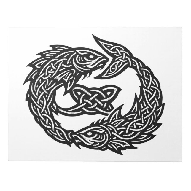 Pisces Celtic Twin‑Current Sigil | BurnsInHell Ink Anteckningsblock (Framsida)