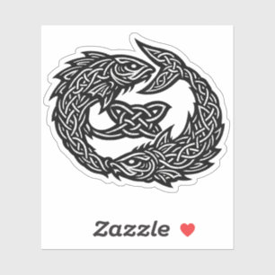 Pisces Celtic Twin‑Current Sigil BurnsInHell Ink Klistermärken