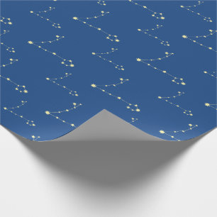 Pisces Constellation Gult Stars Zodiac Birthday Presentpapper