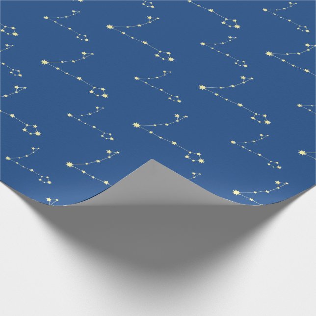 Pisces Constellation Gult Stars Zodiac Birthday Presentpapper (Hörn)