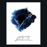 Pisces Constellation-teckenkopplingar Poster<br><div class="desc">Pisces Constellation-teckenkopplingar</div>
