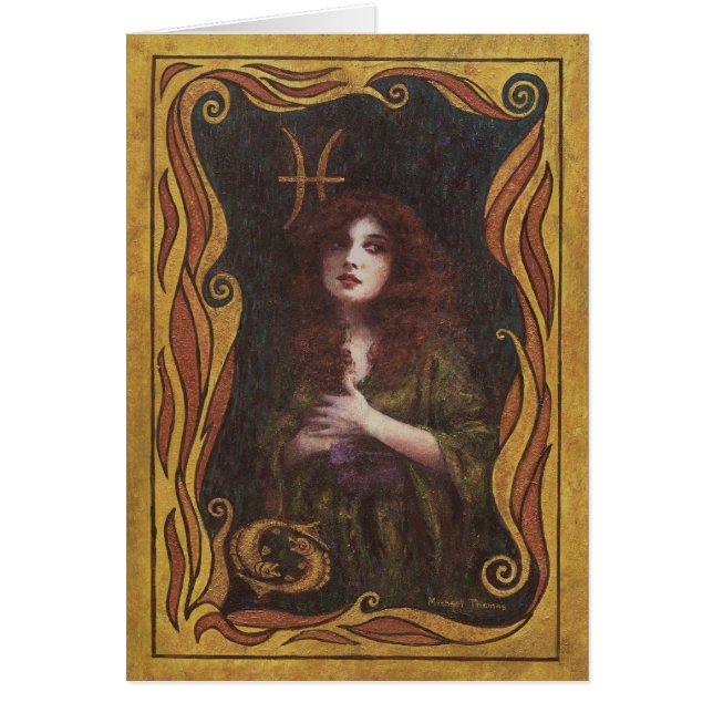 Pisces Decorative Figur Design Hälsningskort (Framsidan)