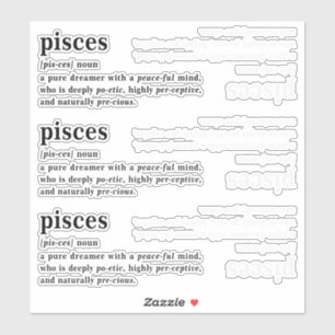 Pisces Definition Estetisk Astrologi Present Klistermärken