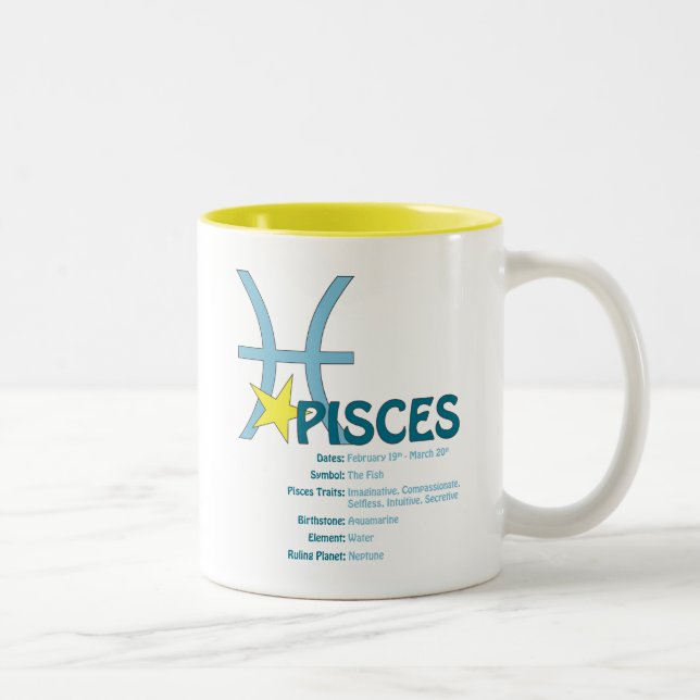 Pisces dragmugg Två-Tonad mugg (Höger)