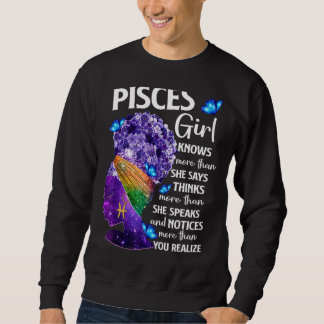 Pisces drottning Sweet as Candy Birthday for Black Lång Ärmad Tröja