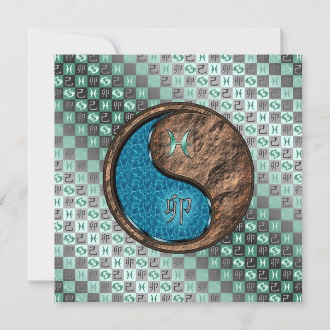 Pisces & Earth Rabbit Kort (Framsida)