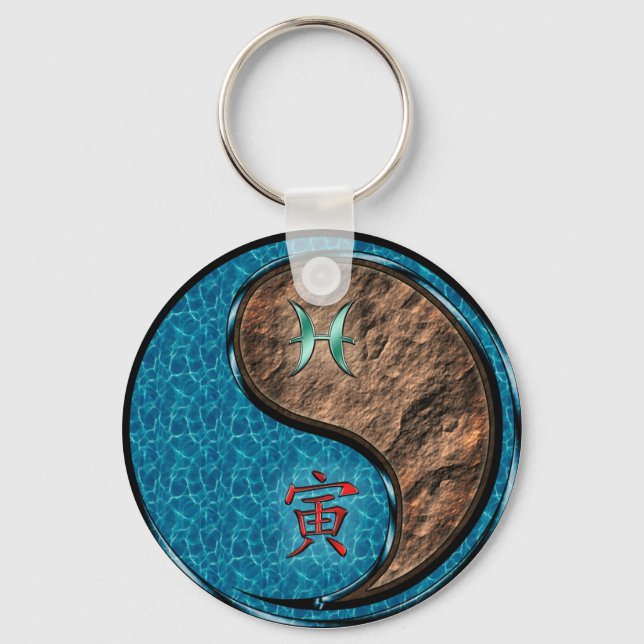 Pisces & Earth Tiger Nyckelring (Framsida)