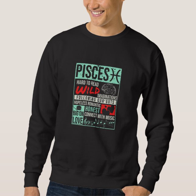 Pisces Facts Birthday Mind Horoscope Lång Ärmad Tröja (Framsida)