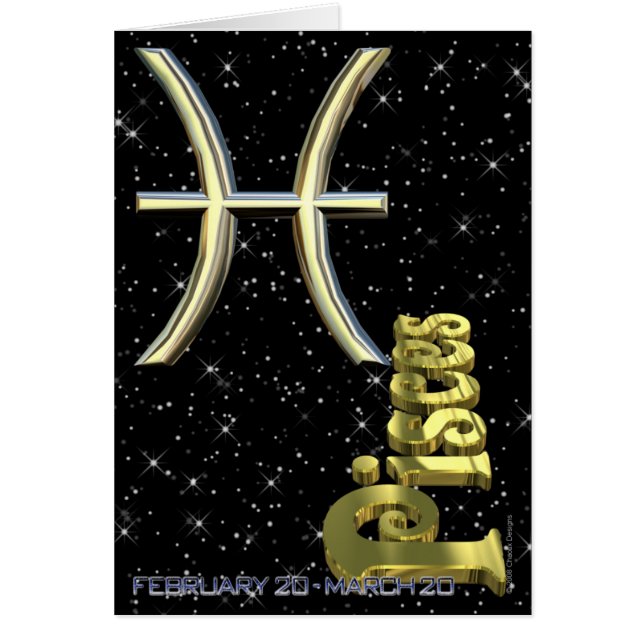 Pisces - Februari 20 som marscherar 20 Hälsningskort (Framsidan)