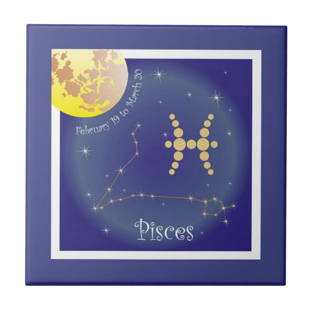 Pisces February 19 to March 20 Fotofliese Kakelplatta (Framsidan)