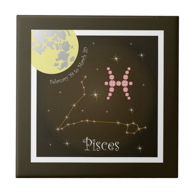 Pisces February 19 to March 20 Fotofliese Kakelplatta (Framsidan)