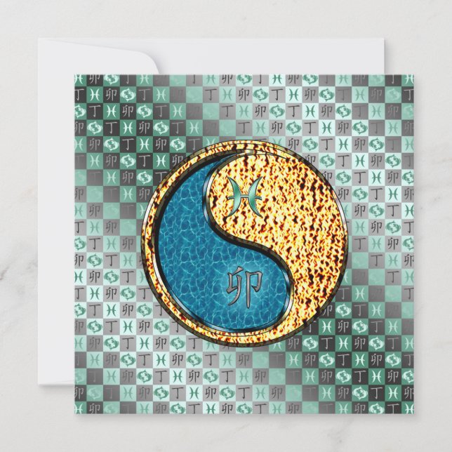 Pisces & Fire Rabbit Kort (Framsida)