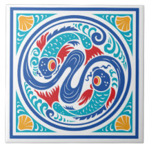 Pisces Fish Ceramic Tile