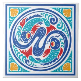 Pisces Fish Ceramic Tile Kakelplatta