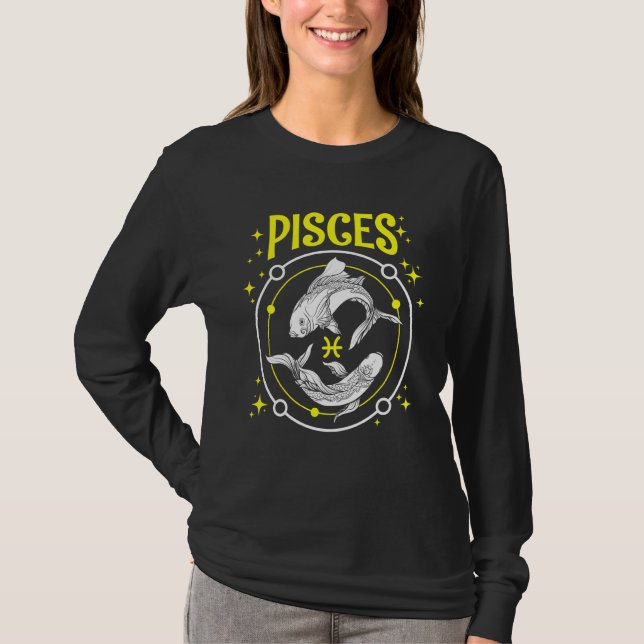 Pisces Fish Horoscope Zodiac-tecken T Shirt (Framsida)