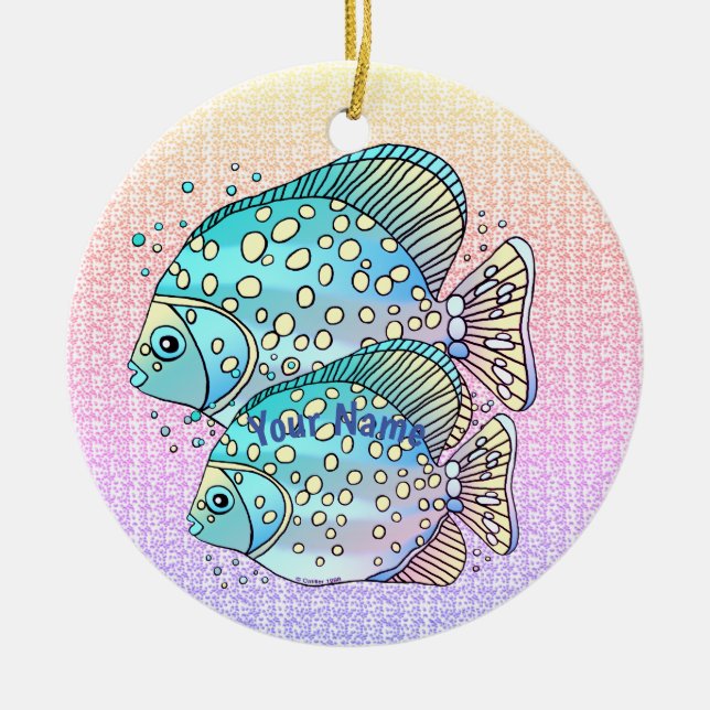 Pisces Fish Julgransprydnad Keramik (Framsidan)