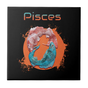 Pisces Fish Zodiac Horoscope Vatten Astrology-teck Kakelplatta