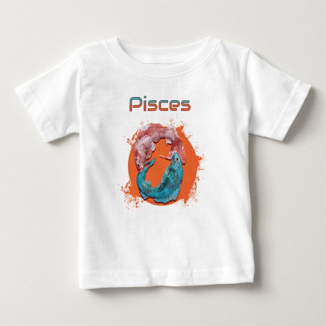 Pisces Fish Zodiac Horoscope Vatten Astrology-teck T Shirt (Framsida)