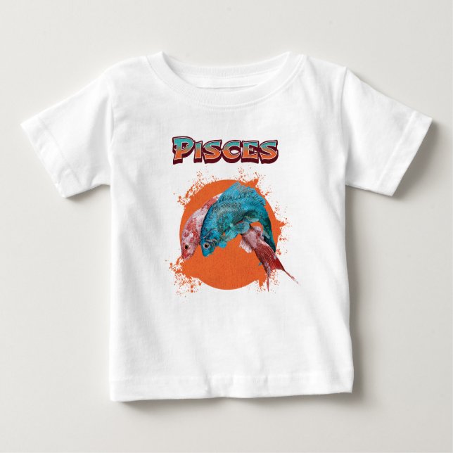 Pisces Fish Zodiac Horoscope Vatten Astrology-teck T Shirt (Framsida)
