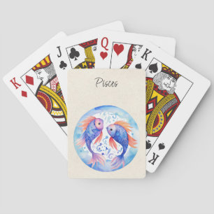 Pisces Fish Zodiac Watercolor Casinokort