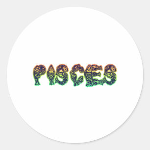 Pisces fisk runt klistermärke