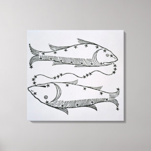 Pisces (fiskarna) en illustration från 'poeten canvastryck